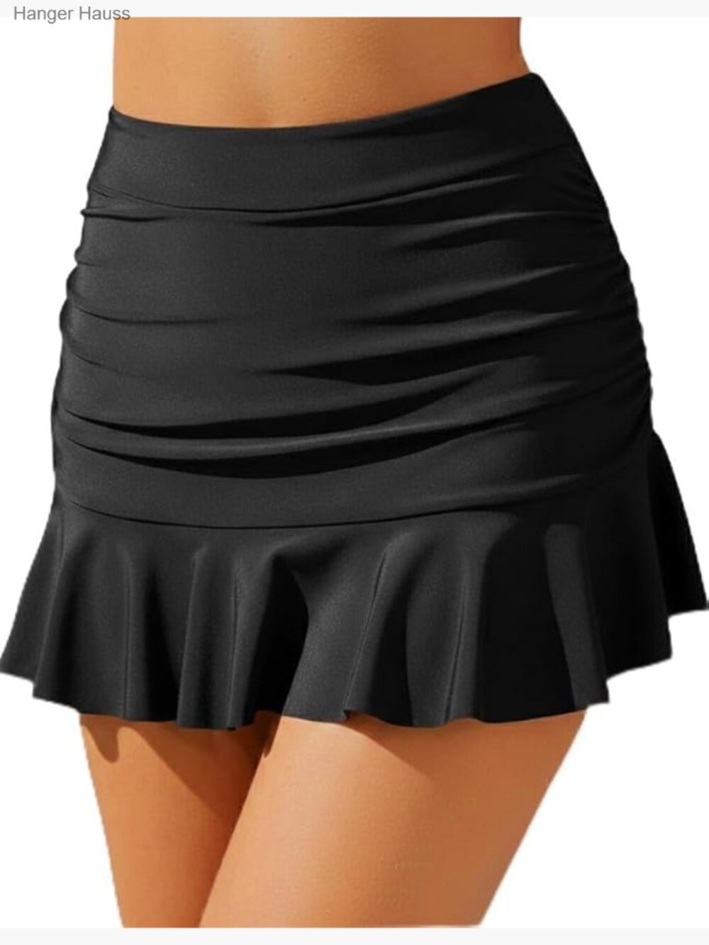 High Waisted Swim Skirt with Tummy Control, Ruched Ruffle